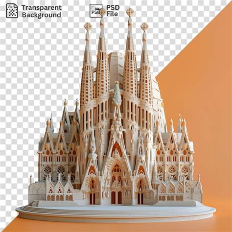 3d Model Of The Sagrada Familia Cathedral Premium Ai Generated Psd