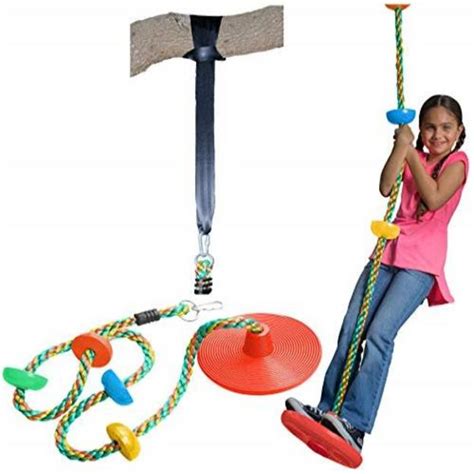 Jungle Gym Kingdom Tree Swing Climbing Rope Multicolor With Platforms