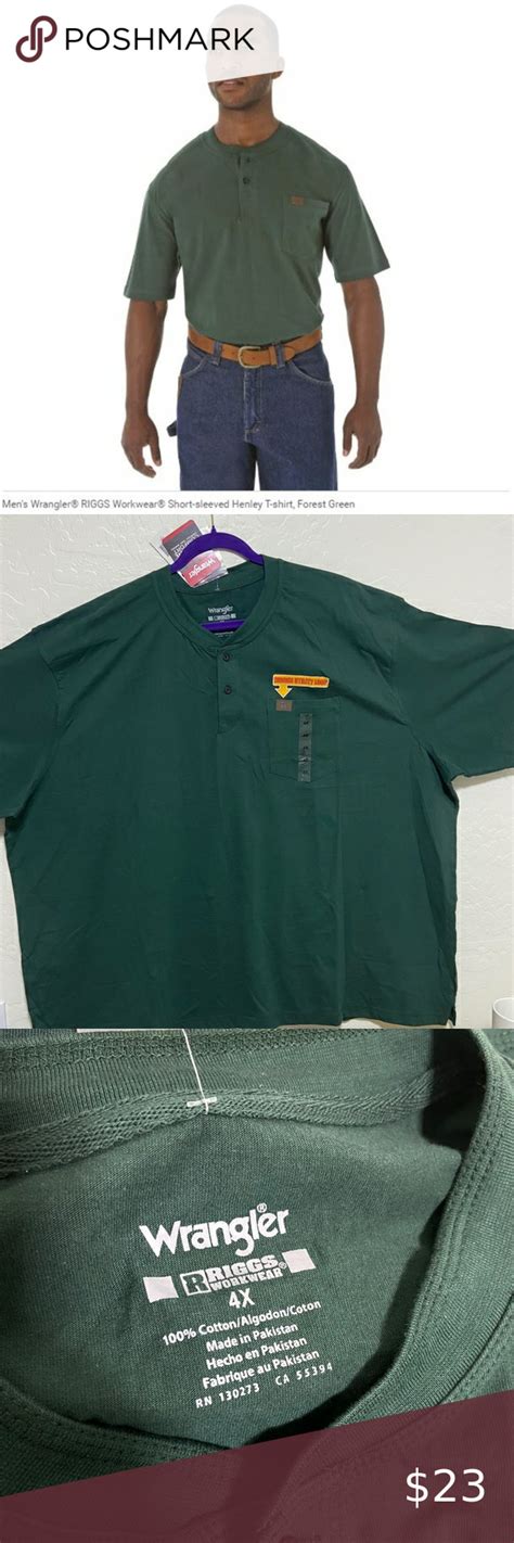 Wrangler Riggs Workwear Short Sleeve Green Mens 4x Workwear Shorts