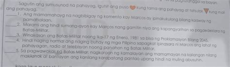 Solved Su Pugtatanggol Sa Bayan Sagutin Ang Sumusunod Na Pahayag