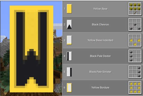 Banner - W - (Black on Yellow) | Minecraft banner designs, Minecraft ...