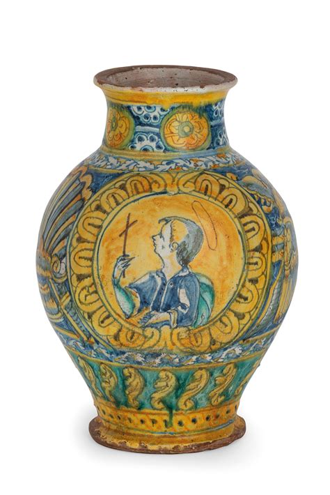 A Maiolica Vase Palermo Or Sciacca Second Half Th Century Slightly