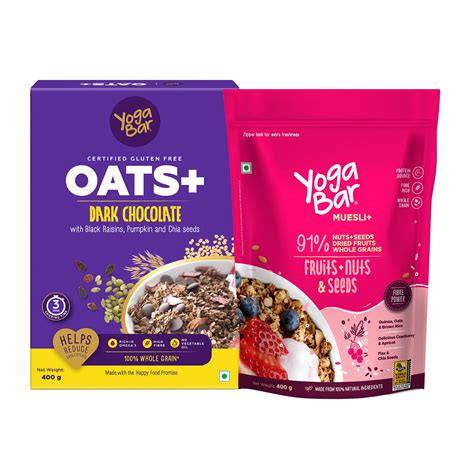 Yogabar Breakfast Oats And Muesli Fruits And Nuts Muesli Dark