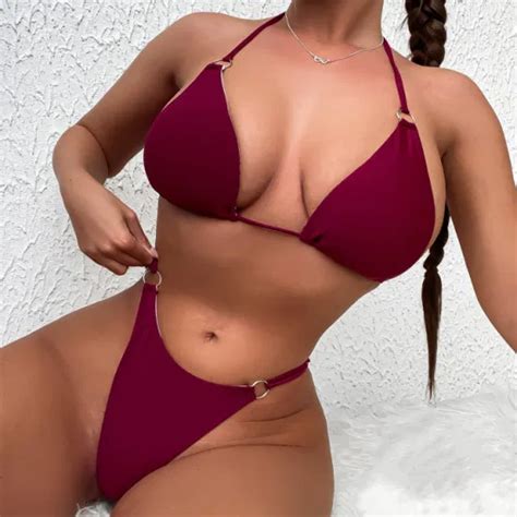 Bikini Set Sexy Swimwear For Women Halter Lacing Up Triangle Bikinis Swim Wear And Bikini