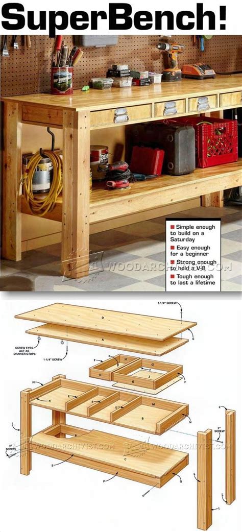 The Plans For A Workbench Are Shown Here