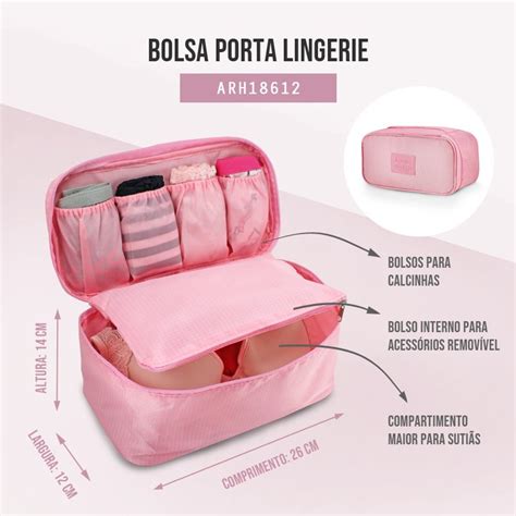 Bolsa Porta Lingerie Estampa Lisa Jacki Design