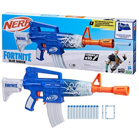 Nerf Fortnite Blue Shock Dart Blaster 10 Dart Clip 10 Elite Nerf