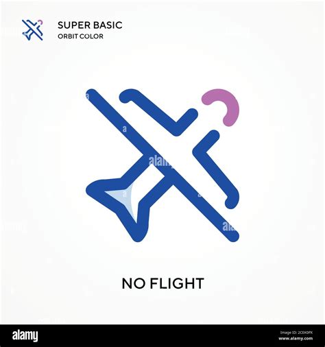 Sin vuelo super básico órbita color vector icono Plantilla de diseño