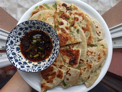 [homemade] Scallion Pancakes With Dipping Sauce R Food