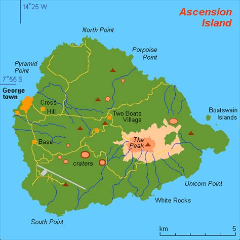 Ascension island Map and Ascension island Satellite Images