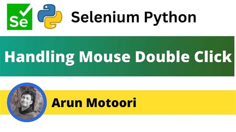 Mouse Double Click Using Selenium Python Selenium Python Youtube