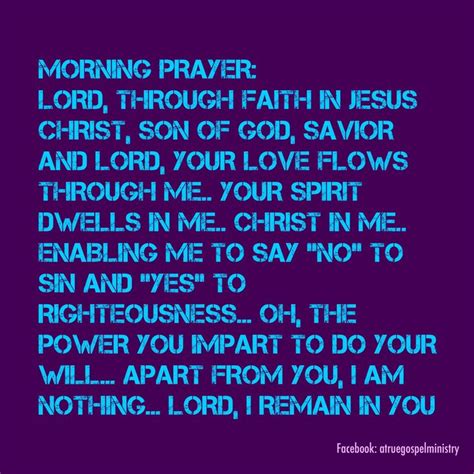 Morning Prayer Lord Through Faith In Jesus Christ Son Of God Savior