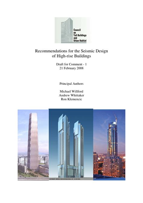 Pdf Recommendations For The Seismic Design Of High Rise Buildings