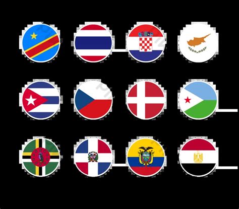 National Flag Vector Flags Of The World Stickers With Names PNG Images