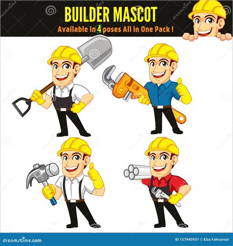 The Builder Mascot Logo Cartoon CartoonDealer 141462151