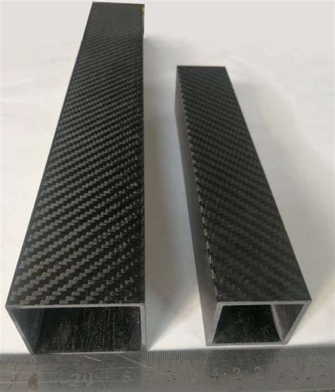 Glossy Square Carbon Fiber Tube