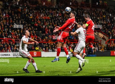 Kieffer Moore Of Wales Heads On Goal During The International Friendly