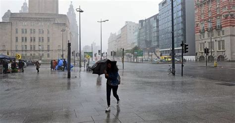 liverpool weather  met office forecasts downpours  gales