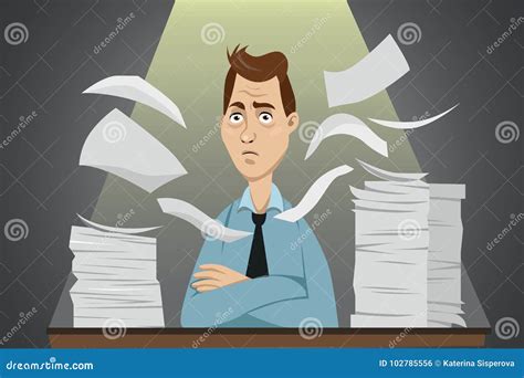 Stressed Cartoon Businessman Vector Illustration | CartoonDealer.com ...