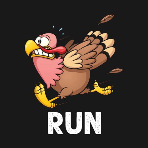 Scared Turkey Run Funny Thanksgiving Running Turkey Trot - Scared ...