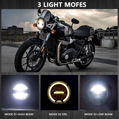 Motorcycle Led Headlight Hi Lo Drl For Honda Magna Shadow Spirit