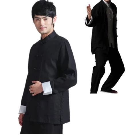 Mens Chinese Traditional Tang Suits Bruce Lee Wing Chun Kung Fu Uniform