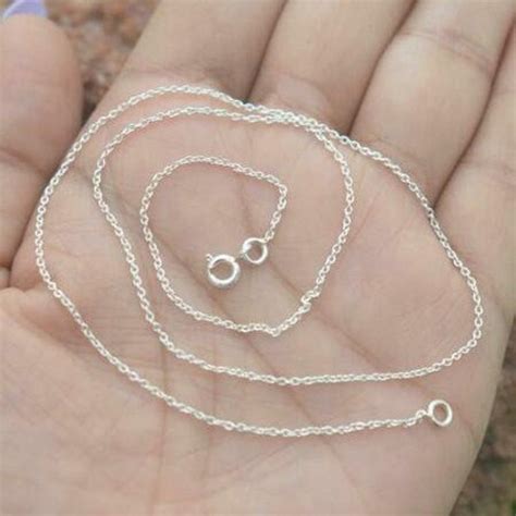 Silver Cain 925 Sterling Silver Rope Chain 1mm Thick in Size - Etsy
