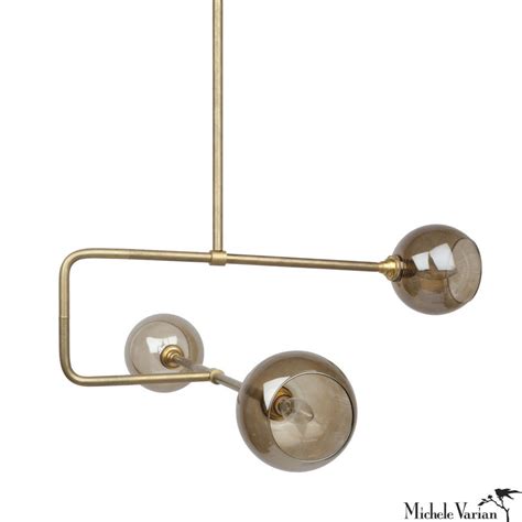 Brass And Glass Globe Triple Circuit Pendant Light Michele Varian Shop