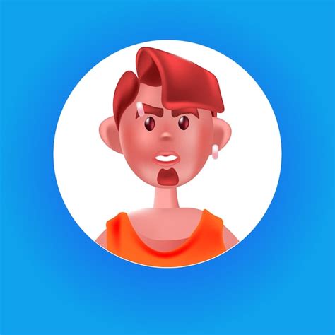 Premium Vector Male Person Head In Round Frame Cute Man Avatar