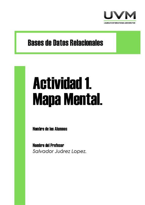 A1 Bases De Datos Relacionales Actividad 1 Mapa Mental Bases De