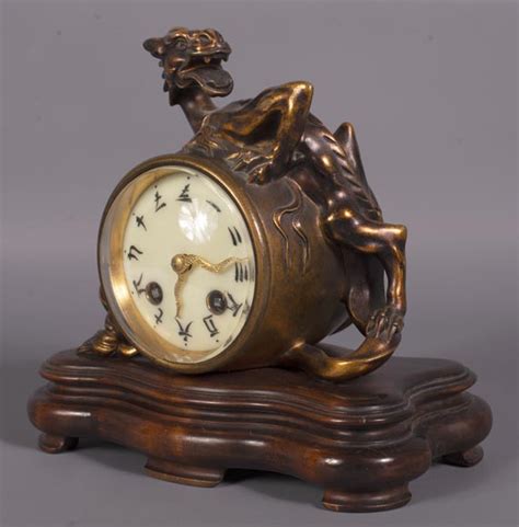 Japanese Bronze Dragon Clock Clocks Garnitures