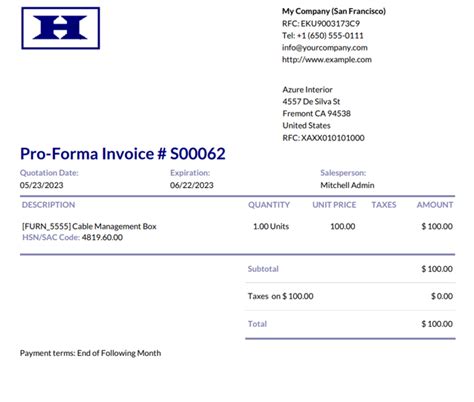 Pro Forma Invoices Odoo Documentation