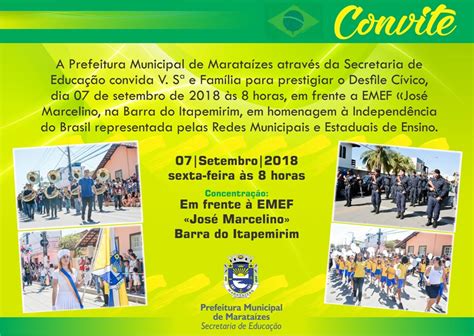 7 de setembro em Marataízes Desfile Cívico Escolar