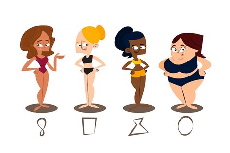 Free Vector Cartoon Types Of Female Body Shapes Pack