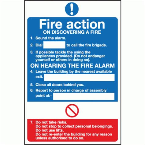 Fire Action Signs Printable