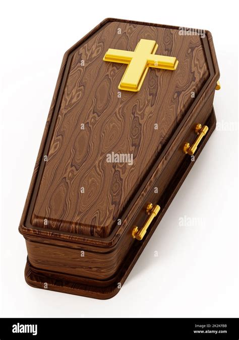 Coffin Isolated On White Background 3D Illustration Stock Photo Alamy