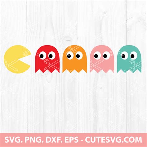 Pac Man Svg Png Dxf Eps Cut Files For Cricut And Silhouette