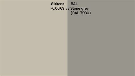 Sikkens F6 06 69 Vs RAL Stone Grey RAL 7030 Side By Side Comparison