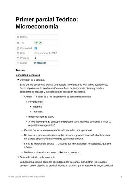 Primer parcial Teórico Microeconomía María Victoria Bazán uDocz