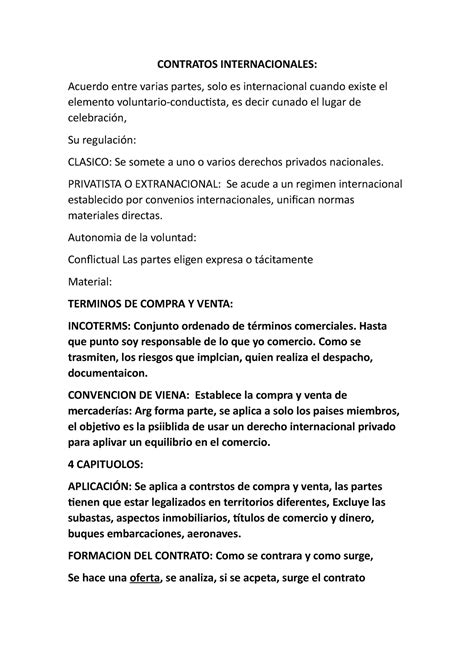 Contratos Internacionales Contratos Internacionales Acuerdo Entre Varias Partes Solo Es