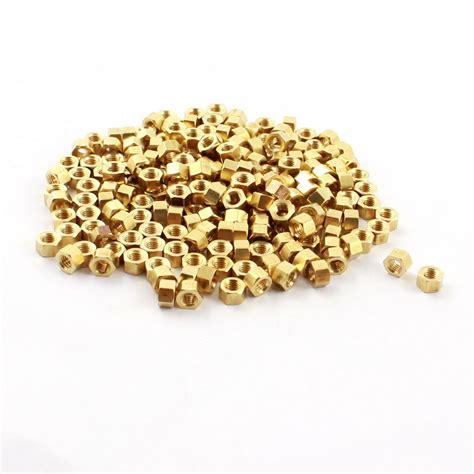 Aexit Pcb Board Pcs M X Mm M Female Thread Gold Tone Brass