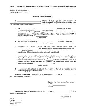 Printable Affidavit Sample Philippines Forms And Templates The Best