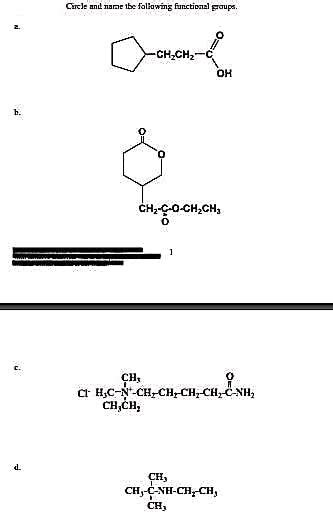 Answered Circle And Name The Following Functional Groups Bartleby