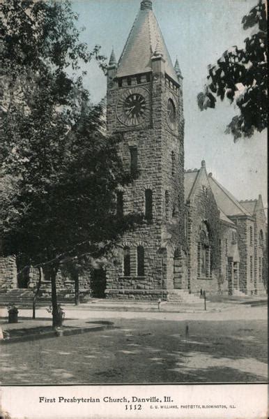 First Presbyterian Church Danville, IL Postcard