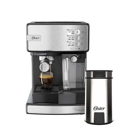 Kit Cafeteira Nova Primalatte Inox E Moedor De Café Oster 220v