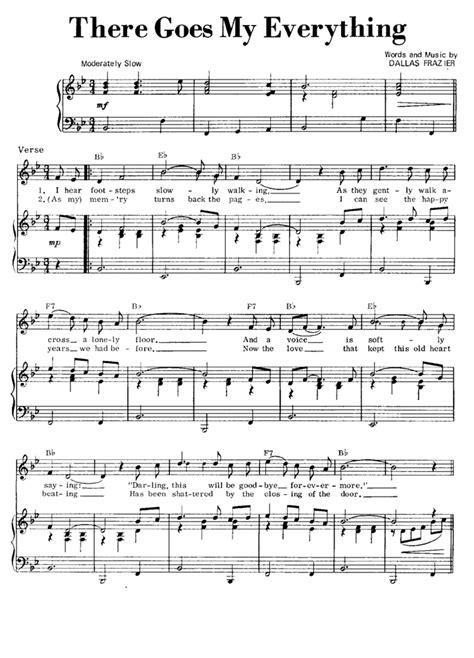 THERE GOES MY EVERYTHING Piano Sheet music | Easy Sheet Music