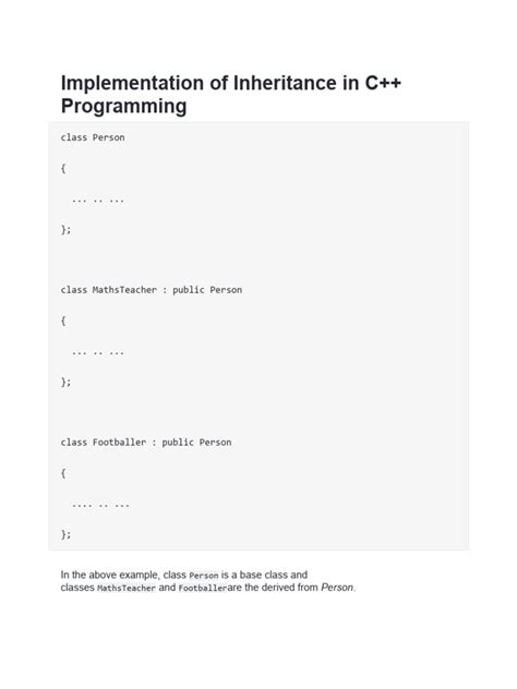 Implementation Of Inheritance In C Pdf Inheritance Object Oriented