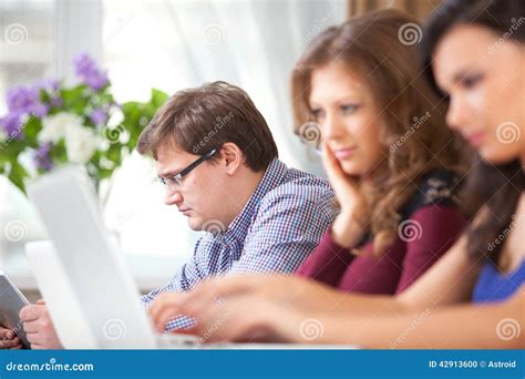 Group Of Students Stock Photo Image Of Computer Team 42913600