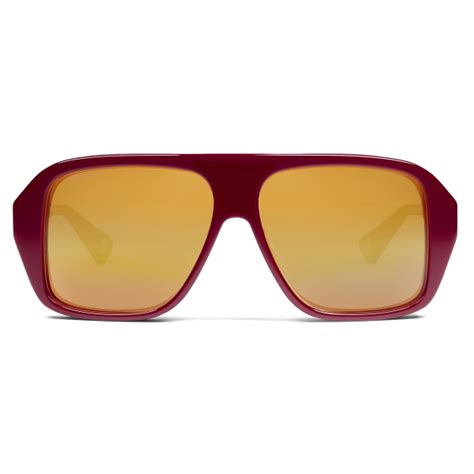 Gucci Navigator Sunglasses Red Gucci Eyewear Avvenice