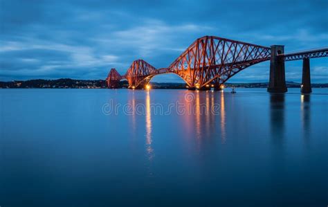 Forth Railway Bridge at Night Stock Image - Image of british, north ...